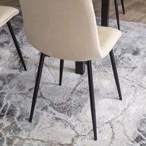 Szék bézs színben, bársony kárpittal PERU