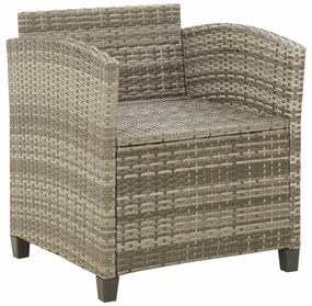 szürke polyrattan kerti szék párnákkal