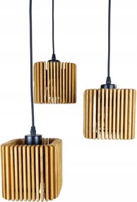 Modern függőlámpa tölgy lamellás hármas lámpa szett LKP3X14 függőleges