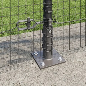 Hegesztett drótháló kerítés 7 lapos oszloppal Szürke 0.8x10 m Acél