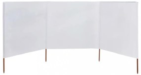 homokfehér szövet 3-paneles szélfogó 400 x 160 cm