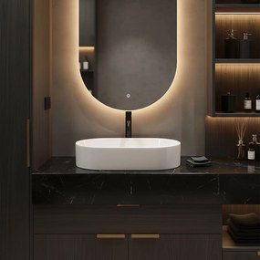 Rea Layla, asztali mosogató 530x300x115 mm, fehér fényes, REA-U9108