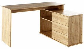 Univerzális sarok PC asztal, tölgyfa artisan, TERINO
