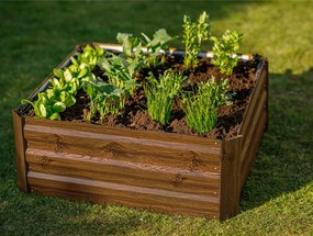 Magasított virágágy, barna, acél, NONKY TYP 3