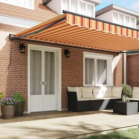 Behúzható napellenző Sárga és narancs 500x300 cm szövet