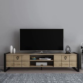 Mila TV-állvány, oud tölgy-fekete, 184 cm