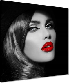 Vászonkép 80x80 Csábító vörös ajkak