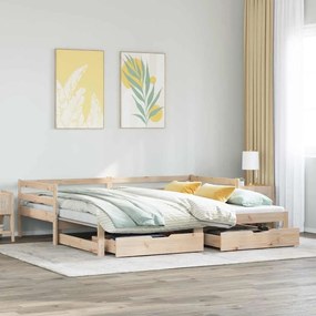 kihúzható heverő fiókokkal matrac nélkül 80 x 200 cm