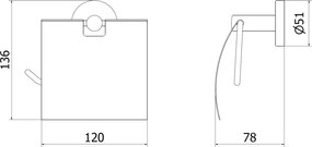 Mexen kiegészítők, Remo wc papír tartó, rózsa arany, 7050733-60