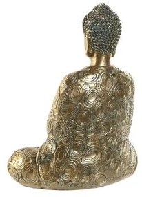 Dekoratív Imádkozó Buddha antikolt arany 24 cm