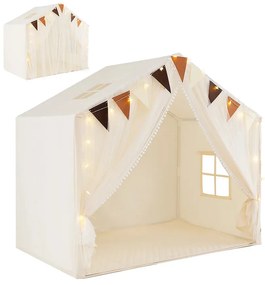 Játszósátor csillagfényekkel, bézs