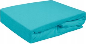 Gumis frottír lepedő türkiz 150/160x200
