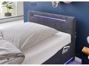 Sötétszürke kárpitozott gyerekágy ágyrács nélkül 120x200 cm Circle – Meise Möbel