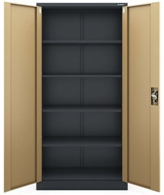 Fém iratszekrény JAN, 900 x 1850 x 400 mm, Eco Design: antracit/ dió