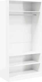 vidaXL magasfényű fehér szerelt fa ruhásszekrény 100 x 50 x 200 cm