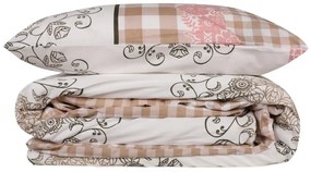 Fehér-rózsaszín egyszemélyes renforcé pamut ágyneműhuzat 140x200 cm Nazenin – Mijolnir