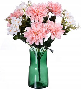 Dália rózsaszín csokor kiegészítőkkel