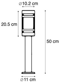 Okos kültéri lámpa fekete 50 cm IP44 Wifi-vel ST64 - Gleam