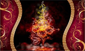 Fotótapéta Virágos tűztánc az éjszaka sötétjében mágia 208x146 +ragasztó