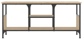 sonoma tölgy színű szerelt fa és vas TV-szekrény 100x35x45 cm