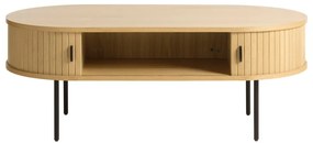 Natúr színű dohányzóasztal tölgyfa dekorral 60x120 cm Nola – Unique Furniture