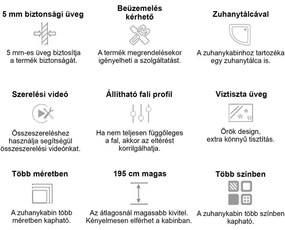 Marco Black II 80x80 cm zuhanykabin zuhanytálcával