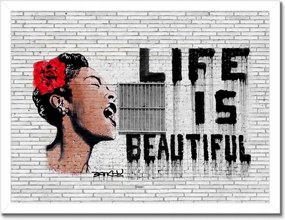 Poszterek keretben 40x30 Banksy Life is beautiful