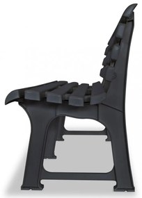 antracitszürke műanyag kerti pad 145,5 cm