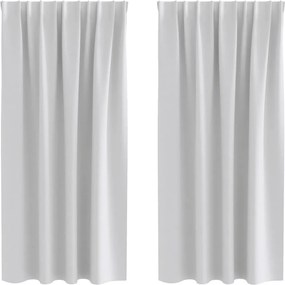 vidaXL Fekete Függöny Gyűrűkkel 2 pcs Világosszürke 175 x 140 cm