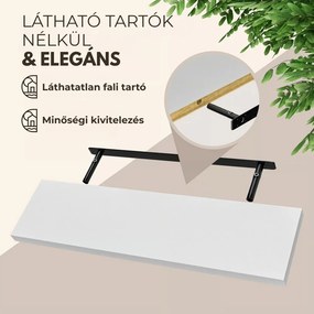 FIGO + fali polc konzollal, 90cm, fehér Casaria