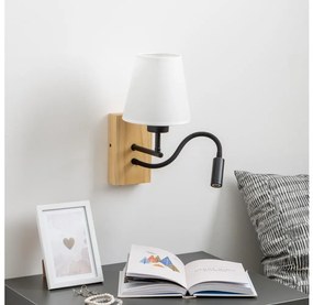 Brilagi - LED Fali lámpa NUBILA WOOD 1xE27/25W/230V + LED/3W tölgy/fehér