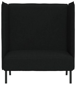 Magas Hátú Kanapé Fekete 109x56x121 cm Szövet