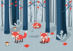 Fotótapéta Gyerekeknek Állatok Erdő Róka 415 x 290 13868veXXXXL