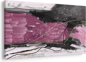 Kép - Rózsaszín-fekete absztrakció (90x60 cm)