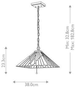 Elstead TF-ALDERLEY-P - Tiffany ALDERLEY láncos csillár 1xE27/60W/230V