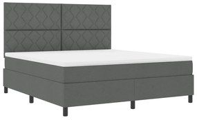 Box Spring Ágy Matraccal Sötétszürke Szövet
