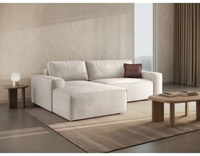 Fehér buklé kinyitható sarokkanapé (bal oldali) Jodie – Micadoni Home