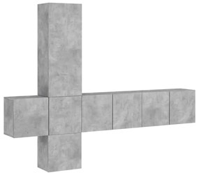 vidaXL 5 darab betonszürke szerelt fa fali TV-bútor