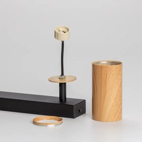 Brilagi - Spotlámpa SELE 2xGU10/30W/230V fekete/tölgy dekor