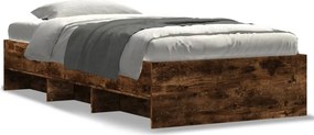 vidaXL füstös tölgy színű szerelt fa ágykeret matrac nélkül 75x190 cm