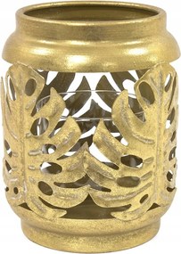 Gyertyatartó Fém Levelek 16cm ÜVEGHÜVELLYEL15