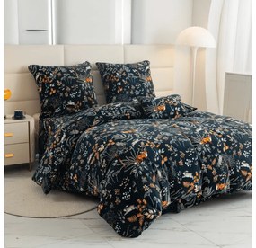 Mikroplüss ágyneműhuzat szett RÓKA ÉS NYÚL sötétzöld + mikroplüss lepedő SOFT 90x200 cm fehér, egyszemélyes