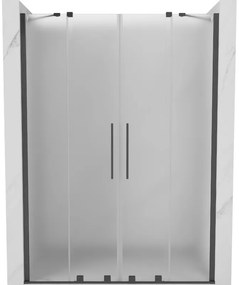 Mexen Velar Duo, tolózuhanyajtó nyitáshoz 140 cm, 8 mm-es matt üveg, polírozott grafit, 871-140-000-32-66