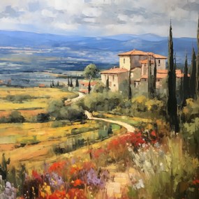 Poszter 30x30cm Toszkán Reggeli Kilátások