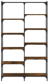 füstös tölgy szerelt fa és vas könyvespolc 100 x 32 x 170 cm
