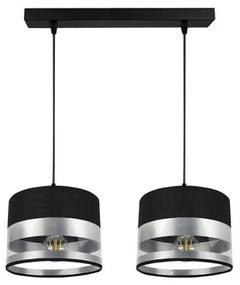 Csillár zsinóron MILO 2xE27/60W/230V ezüst/fekete