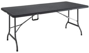 Casaria® Rattan asztal 180x75x73 cm - fekete