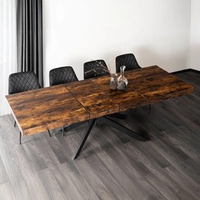 HAMPTON bővíthető asztal 160-240 cm rusztikus tölgy/fekete