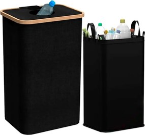 Szelektív palackgyűjtő 100l fekete