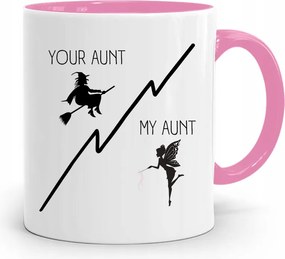Rózsaszín Bögre Ajándék Néniknek Your Aunt/my Aunt fényképes nyomtatással